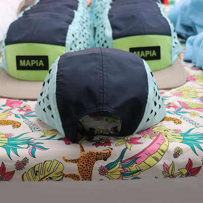Nylon 5 Panel Camper Hats Breathable Quick Dry Five Panel Running Cap