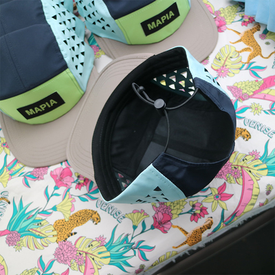 Nylon 5 Panel Camper Hats Breathable Quick Dry Five Panel Running Cap