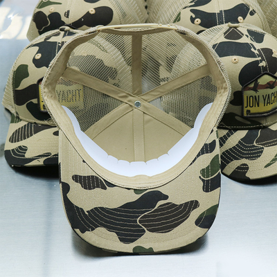 Custom Gorra Camo Mesh Trucker Cap Curved Brim Tactical Trucker Hats Custom Logo