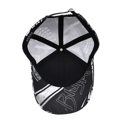 100% Polyester Black Baseball Cap Custom Full Sublimation Printing Baseball Hat