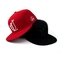 Custom 3d Puff Embroidery Flat Brim Snapback Hats Black Red Blue Color