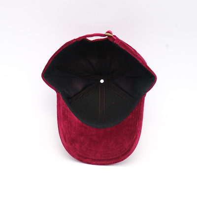 Unisex Adults Velvet Fabric Embroidered Baseball Caps 6 Panel For Winter