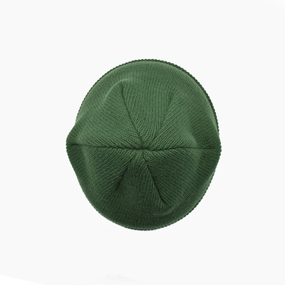 OEM Unique Green Knit Beanie Hats With Embroidery Pattern
