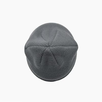 Unisex Gray Acrylic Polyester Knit Beanie Hats Personalized Color