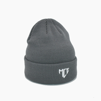 Unisex Gray Acrylic Polyester Knit Beanie Hats Personalized Color