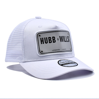 Customization 5 Panel Trucker Cap 3D And Plate Logo Colorful
