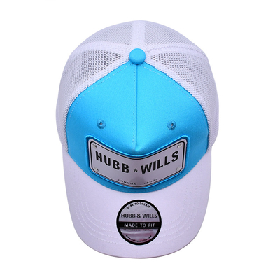 Unisex 5 Panel Trucker Cap Cotton Trucker Hats Pre Curved Visor Sweatband