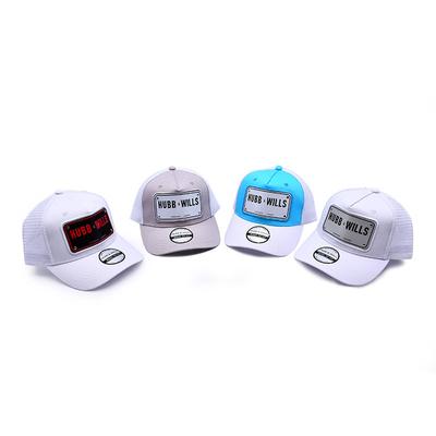 Unisex 5 Panel Trucker Cap Cotton Trucker Hats Pre Curved Visor Sweatband