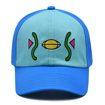 Sport Men 6 Panel Embroidered Baseball Caps 60cm Curved Visor