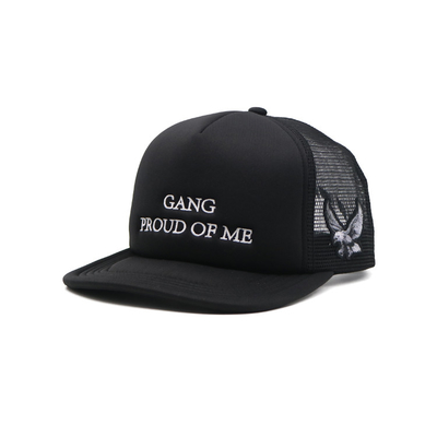 Fashion Outdoor National Tide Style Flat Brim Trucker Hats With Embroidered Logo 6 Eyelets