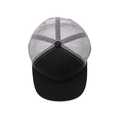 5 Panels Flat Brim Blank Snapback Trucker Caps Solid Plain Cotton Twill Mesh Men Sport Cap