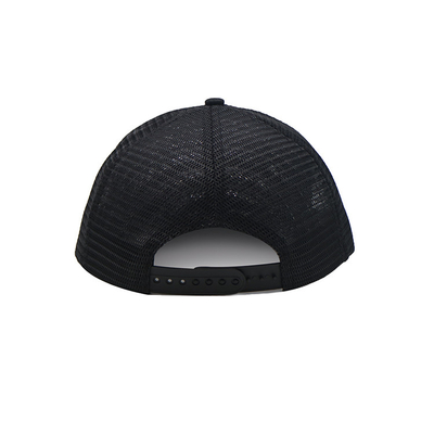 Flat Peak Plastic Buckle 5 Panel Trucker Cap Logo Printing