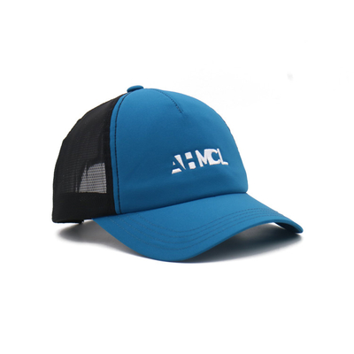 High Profile 5 Panel Trucker Cap Pre Curved Visor For Outdoor Activities