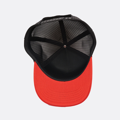 Classic 5 Panel Trucker Cap With Curved Brim Mesh Plastic Buckle Cap
