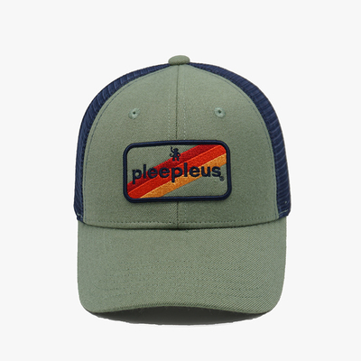 Fashion Cotton And Polyester Mesh 6 Panel Trucker Cap Embroidered Logo