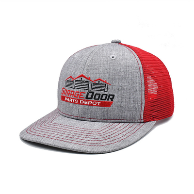 Custom 6 Panel Trucker Cap Embroidered Logo Polyester Mesh Hat