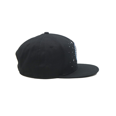 Custom Embroidery Logo Flat Brim Unstructured 6 Panel Cap Cotton Snapback Hats Unstructured Flat Brim Snapback Caps