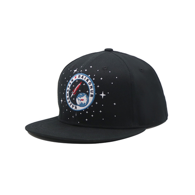 Custom Embroidery Logo Flat Brim Unstructured 6 Panel Cap Cotton Snapback Hats Unstructured Flat Brim Snapback Caps