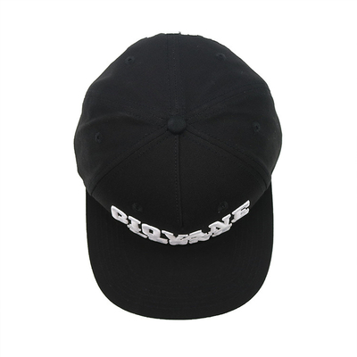 Custom Embroidery Logo Flat Brim Unstructured 6 Panel Cap Cotton Snapback Hats Unstructured Flat Brim Snapback Caps