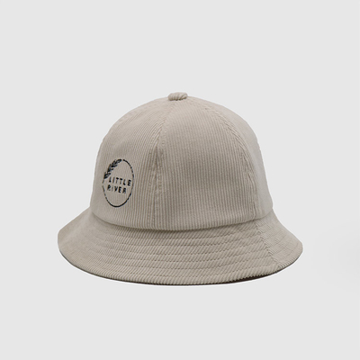 Latest Fashion  Daily Cartoon Embroidery Cotton Fisherman Hat Outdoor Sun Protection Beige Corduroy Bucket Hat