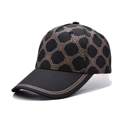 Customized Logo Printed Baseball Caps with Fabric Strap &amp; Metal Closure Adjustable Size