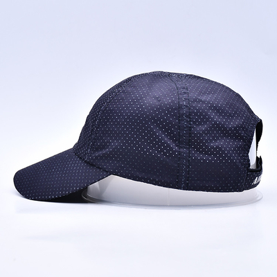 Breathable Adjustable Golf Hats Cotton Nylon Polyester One Size Fits All Custom Design Free Sample