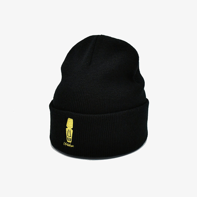 Customized Knit Beanie Hats With Embroidery Blank Pattern Acrylic Polyester Material