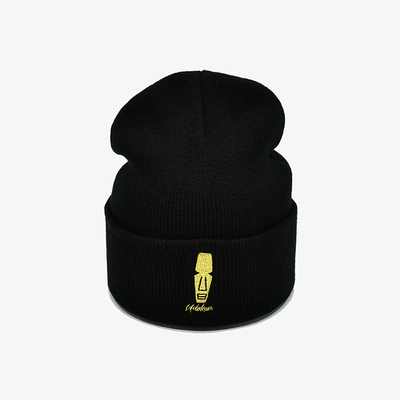 Customized Knit Beanie Hats With Embroidery Blank Pattern Acrylic Polyester Material