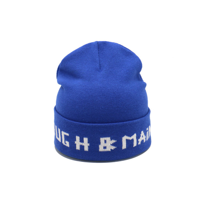 Casual Custom Beanie blue embroidery logo Hats Thick, Soft &amp; Warm Chunky