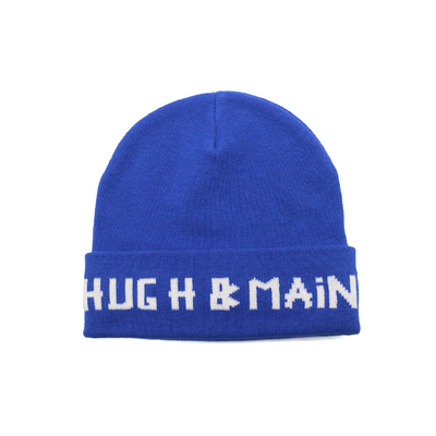 Casual Custom Beanie blue embroidery logo Hats Thick, Soft &amp; Warm Chunky