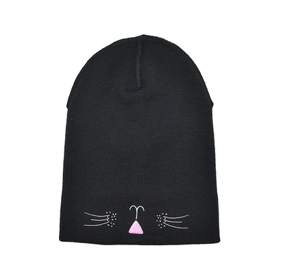 Winter Polyester Fabric Style Knit Cat Ear Hat Cute Beanie Hats Warm Slouchy Hat