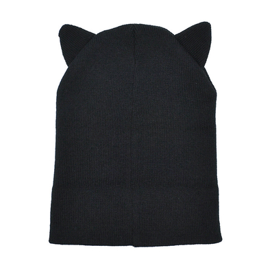 Winter Polyester Fabric Style Knit Cat Ear Hat Cute Beanie Hats Warm Slouchy Hat