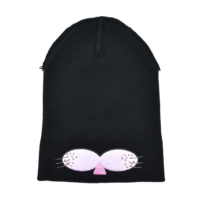 Winter Polyester Fabric Style Knit Cat Ear Hat Cute Beanie Hats Warm Slouchy Hat