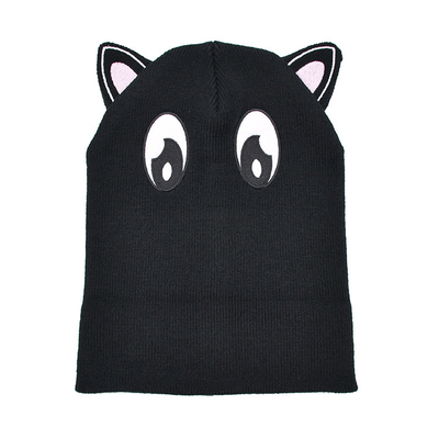 Winter Polyester Fabric Style Knit Cat Ear Hat Cute Beanie Hats Warm Slouchy Hat