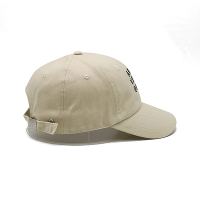 Fashionable White 6 Panel Baseball Cap With Adjustable Strap Closure