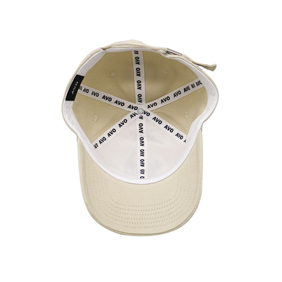 Fashionable White 6 Panel Baseball Cap With Adjustable Strap Closure