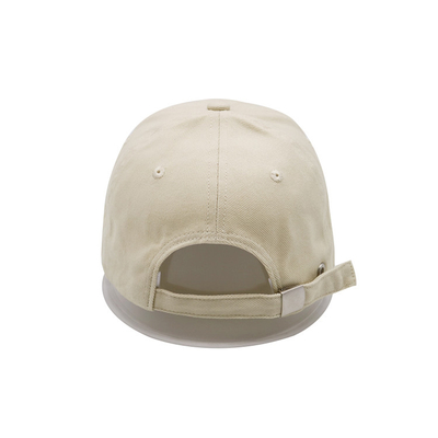 Fashionable White 6 Panel Baseball Cap With Adjustable Strap Closure