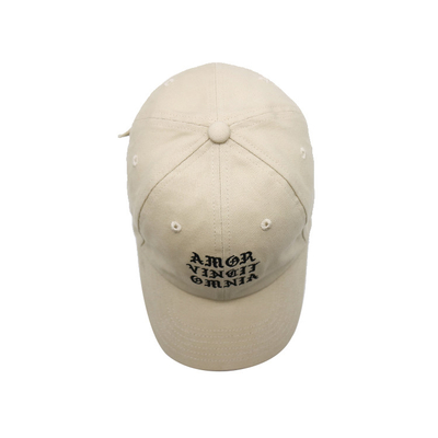 Fashionable White 6 Panel Baseball Cap With Adjustable Strap Closure