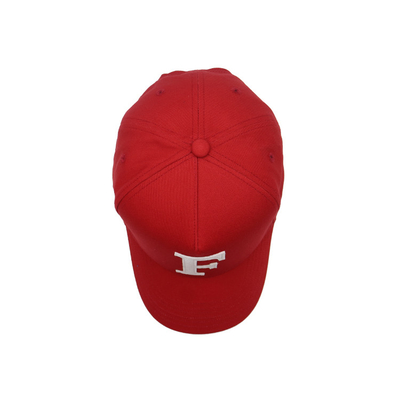 Classic Curved Visor Five Panel Baseball Cap With 4 Eyelets Red