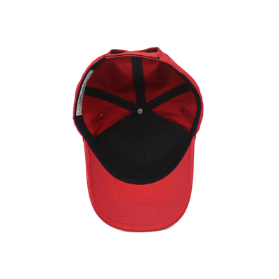 Classic Curved Visor Five Panel Baseball Cap With 4 Eyelets Red