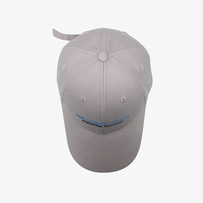 White Cotton 6 Panel Baseball Cap Reinforced Seams With Custom Embroidery logo