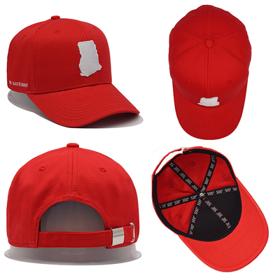 Adjustable Strap 6 Panel Baseball Cap With 6 eyelet Reinforced Seams custom logo