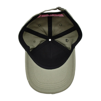 Curved Visor 5 Panel Cotton Baseball Cap Match The Fabric Color Eyelet