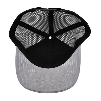 Source factory for Black and Grey 6 Panel Customized Trucker Cap