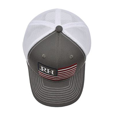 Customized National Flag Embroidered Trucker Cotton-Front Cap