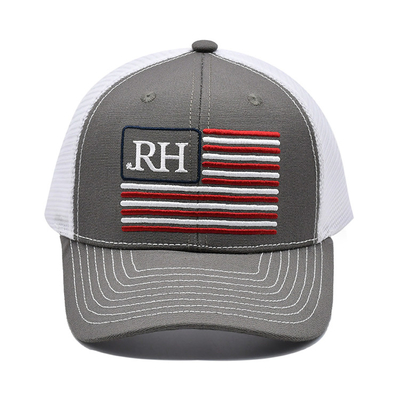 Customized National Flag Embroidered Trucker Cotton-Front Cap