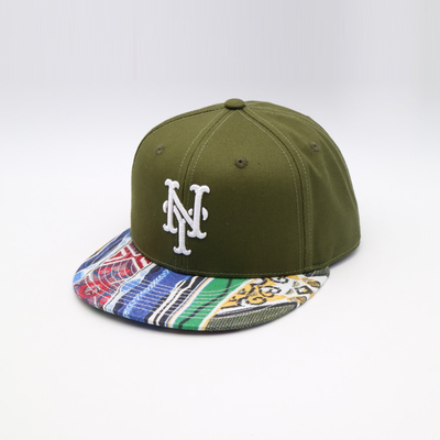 High Breathability Cotton Custom Flat Brim Snapback Cap Embroidery