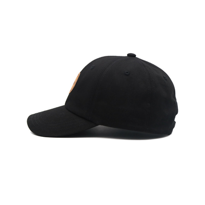 Leather patch and metal buckle strap with feeder loop for Customized 6 Panel Constructured Baseball Cap