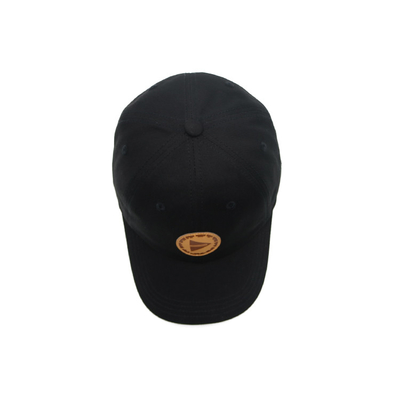 Leather patch and metal buckle strap with feeder loop for Customized 6 Panel Constructured Baseball Cap