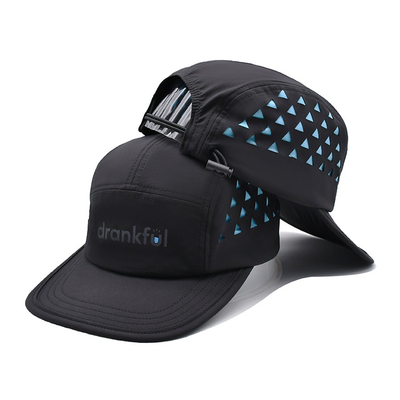 5 Panel Camper Hat with Contrast Stitching Laser Cutting Caps for Men and Women